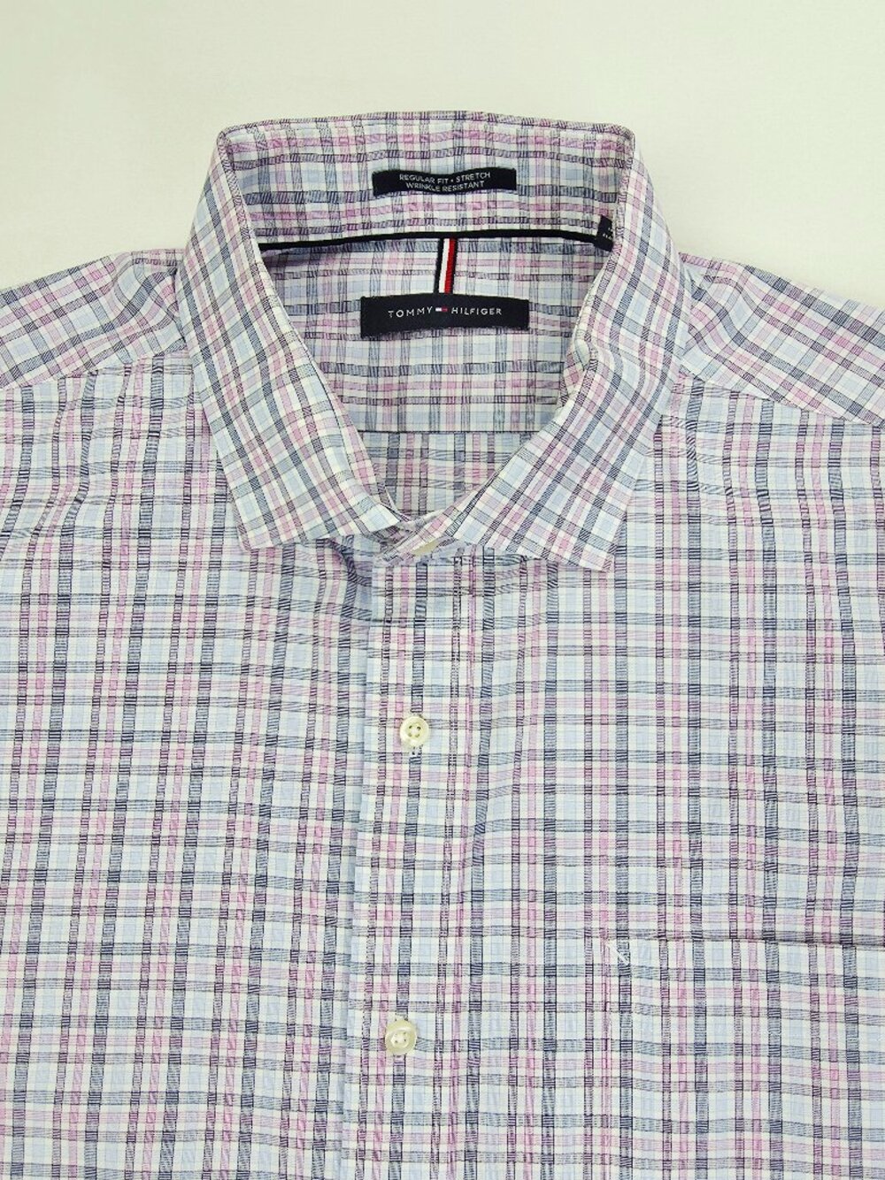 Tommy Hilfiger Regular Fit Stretch Wrinkle Resistant 17-17.5 32-33 Mens XL Shirt